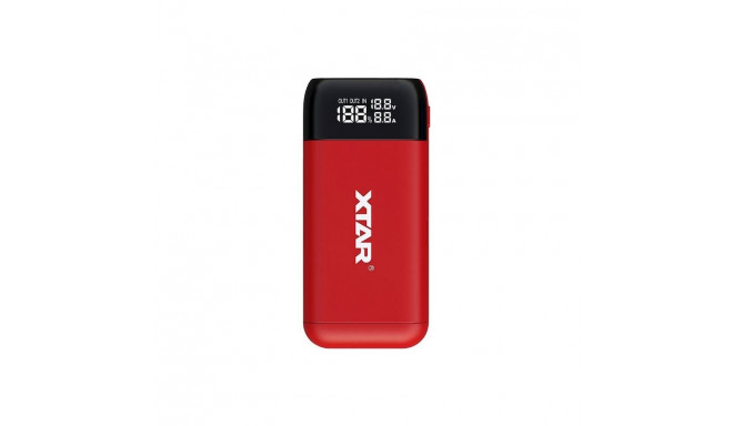 XTAR PB2S red battery charger / power bank to Li-ion 18650 / 20700 / 21700