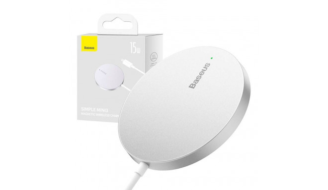 Baseus Magnetic Wireless Charger Baseus Simple Mini3 15W (Silver)