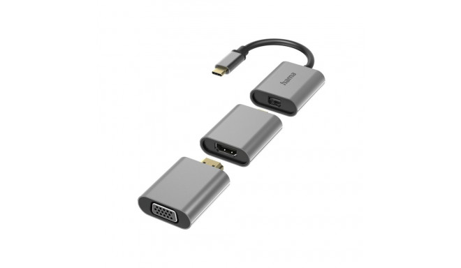 Hama 00200306 6in1 Adapter Connect2Go, USB-C, Mini-DisplayPort, HDMI, VGA