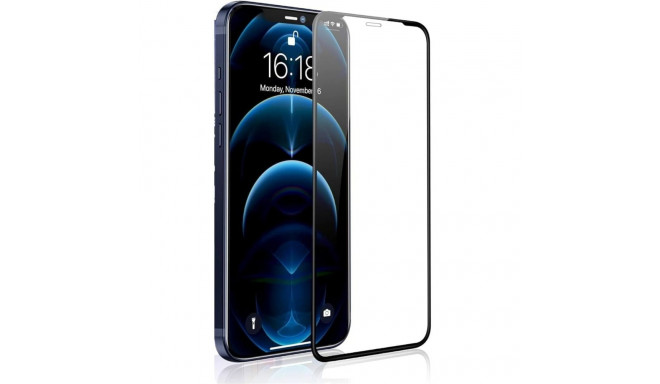 Fusion keraamiline klaas 9D täielikult kaetud raamiga Apple iPhone 16 Plus must