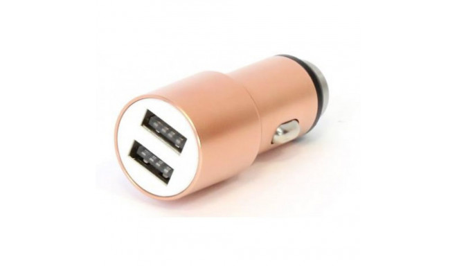 Omega OUCC2MBL auto lādētājs| 2x USB-A | 2.1A | 12V - 24V | rozā zelts