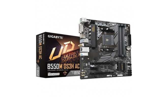 GIGABYTE B550M DS3H AC Motherboard - Supports AMD Ryzen 5000 Series AM4 CPUs, 5+3 Phases Pure Digita