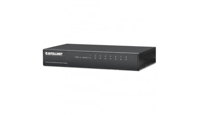 Intellinet 8-Port Fast Ethernet Office Switch, Desktop Size, Metal, IEEE 802.3az (Energy Efficient E