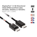 CLUB3D DisplayPort 2.1 Bi-Directional VESA DP80 Certified Cable 4K240Hz, 8K60Hz or 10K30Hz M/M 1.2m/