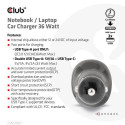 CLUB3D Notebook / Laptop Car Charger 36 Watt