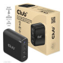 CLUB3D Travel Charger 100W GaN technology, Four port USB Type-A(2x) and -C(2x), Power Delivery(PD) 3