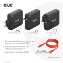 CLUB3D Travel Charger 100W GaN technology, Four port USB Type-A(2x) and -C(2x), Power Delivery(PD) 3