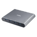 ATEN 2-Port 4K DisplayPort USB-C KVM Dock Switch with Power Pass-through