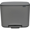 Brabantia Bo Pedal Bin Mineral Concrete Grey, 3 x 11 L