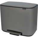 Brabantia Bo Pedal Bin Mineral Concrete Grey, 11 + 23 L