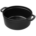 Staub Round Cocotte, 24cm cast iron, black