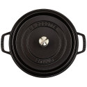 Staub Round Cocotte, 26cm cast iron, black