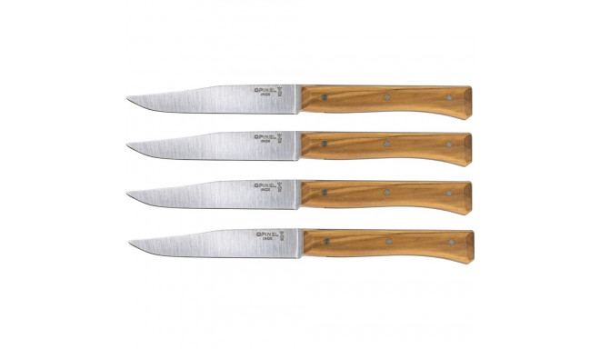 Opinel Table Knives Facette Set of 4  Olive Wood