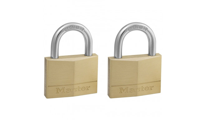 Master Lock Padlock Brass 2 Pack   150EURT