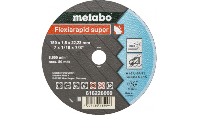 Metabo Flexiarapid super 180x1,6 x22,23 Inox