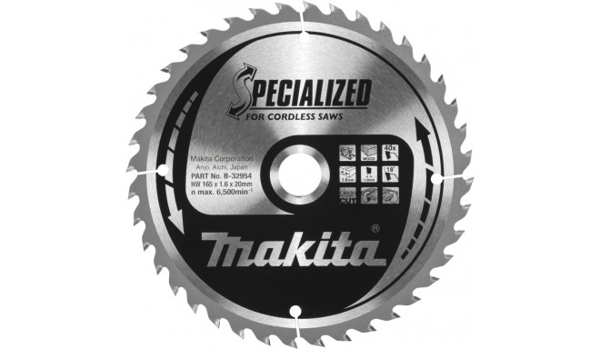 Makita B-32954 SPECIALIZED Saw Blade 165x20x40Z