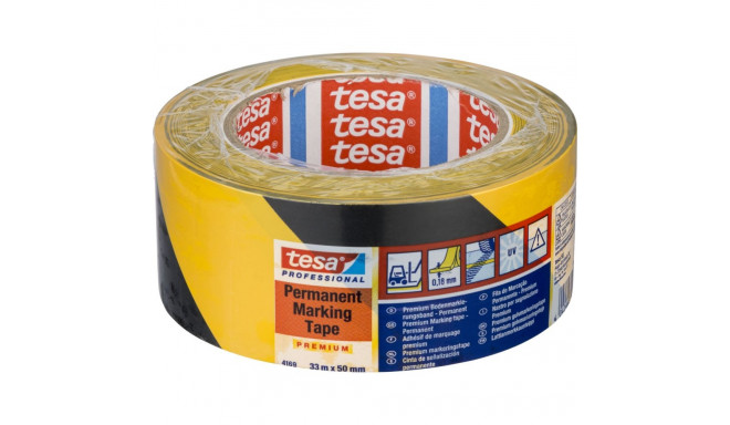 Tesa Floor Marking Tape 66mx50mm Prem.Prof.bl/yell. 04169