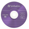 1x5 Verbatim DVD+RW 4,7GB 4x Speed Colour Surface Slimcase