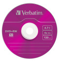 1x5 Verbatim DVD+RW 4,7GB 4x Speed Colour Surface Slimcase