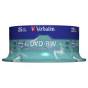 1x25 Verbatim DVD-RW 4,7GB 4x Speed, matt silver