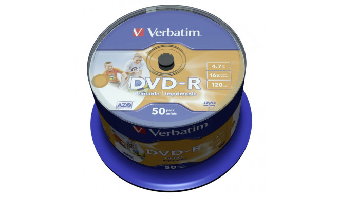 1x50 Verbatim DVD-R 4,7GB 16x Speed, photo printable