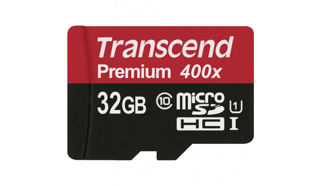 Transcend microSDHC         32GB Class 10 UHS-I 400x + SD Adapter