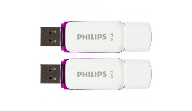 Philips USB 2.0 2-Pack 64GB Snow Edition Magic Purple