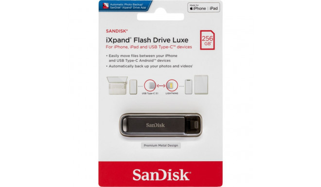 SanDisk iXpand välkmälu Luxe 256GB TypC/Li.