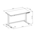 DIGITUS power height adjustable Desk wth USB and Drawer 120x60cm