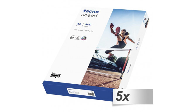 5x 500 Sheets tecno speed A 3 Universal Paper 80 g white