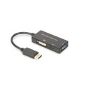 DIGITUS DisplayPort 3in1 Adapt/ Converter - DP-HDMI+DVI+VGA 20cm