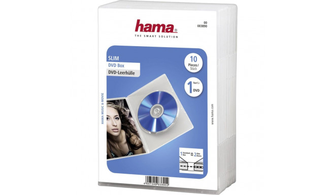 1x10 Hama Slim DVD Jewel Case transparent                83890