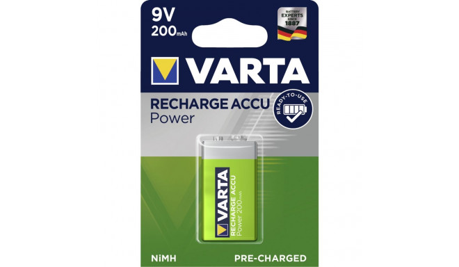 10x1 Varta Rechargeable Accu NiMh 200 mAh 9V-Block