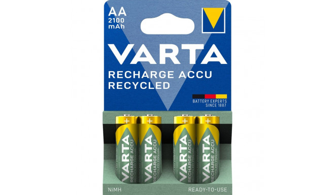 1x4 Varta RECHARGE ACCU Recycled 2100 mAH AA Mignon NiMH