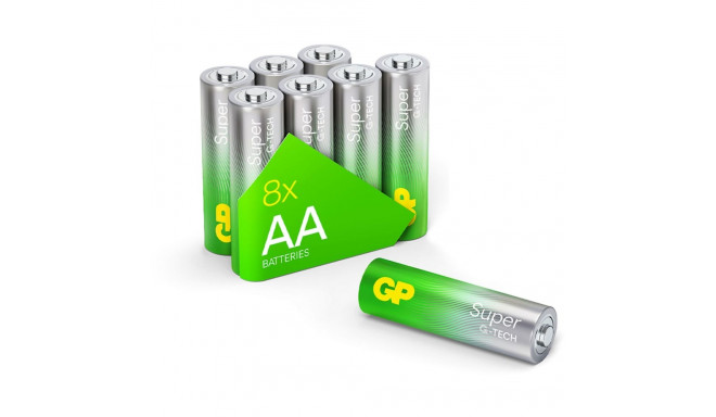 4+4 GP Super Alkaline 1,5V AA Mignon LR06 Rel.  03015ADHETA-B8