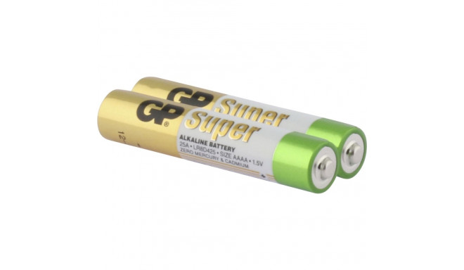 1x2 GP Super Alkaline AAAA Batteries 03025AC2