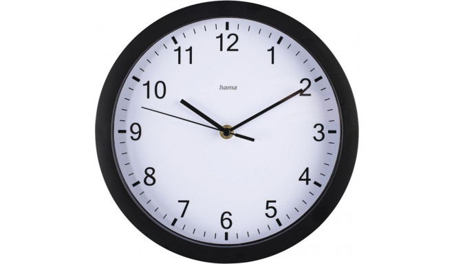 Hama Wall Clock Pure 25cm silent, black 186338