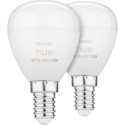 Philips Hue White and Color Ambience Luster nutipirn, E14, P45, 470 lm, 2200-6500 K, 2 tk