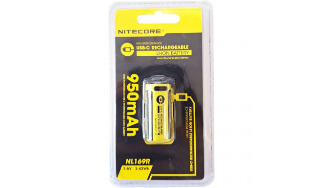 Battery NITECORE 16340 NL169R 950mAh USB-C