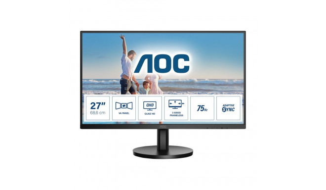 Monitor | 27 " | VA | QHD | 16:9 | 75 Hz | 4 ms | 2560 x 1440 | 250 cd/m² | HDMI portide arv 1 | Mus