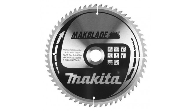 Cutting disc 250x30x2.3mm 60T 5° MAKITA