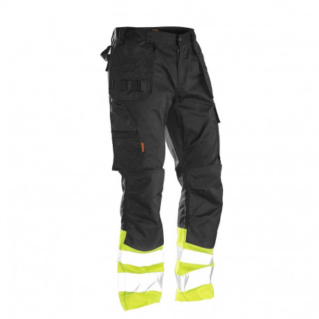 Jobman Practical vööpüksid ripptaskutega 2513 must/Hi-Vis kollane 52