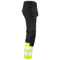 Jobman Practical vööpüksid ripptaskutega 2513 must/Hi-Vis kollane 46