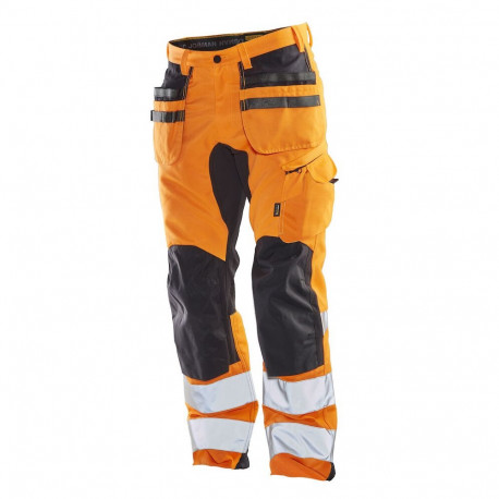 Jobman stretch ripptaskutega vööpüksid 2240 Hi-Vis oranž EOL 50