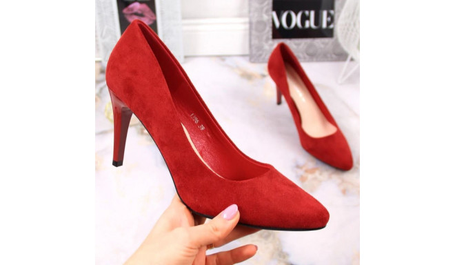 Sergio Leone W SK379K red suede high heels (37)