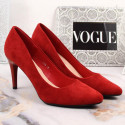 Sergio Leone W SK379K red suede high heels (37)