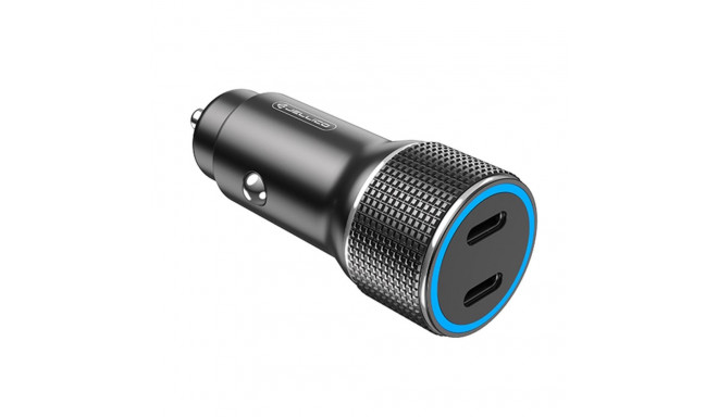 Jellico F8 40W Compact Car DC 12-24V Dual PD 20W USB-C Socket 3A Adaptive Fast Charger Black