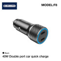 Jellico F8 40W Kompaktne Auto DC 12-24V Dual PD 20W USB-C Pesa 3A Kohandatav Kiirlaadija Must