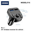 Jellico F10 Bluetooth 5.0 FM / MP3 Transmitter + Car Fast Charger 2x USB QC 3.0 3.1A LED Black