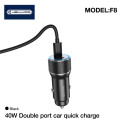 Jellico F8 40W Compact Car DC 12-24V Dual PD 20W USB-C Socket 3A Adaptive Fast Charger Black